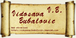 Vidosava Bubalović vizit kartica